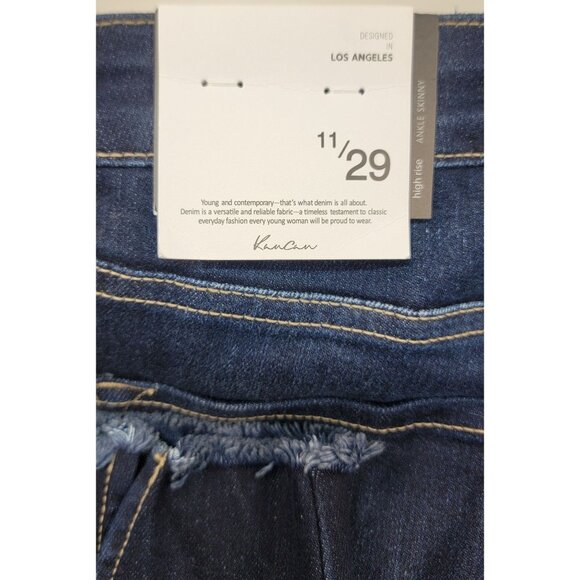 KanCan The Jordan Jean High Rise Ankle Skinny Jeans Dark Blue Womens Size11/ 29 - Picture 5 of 9